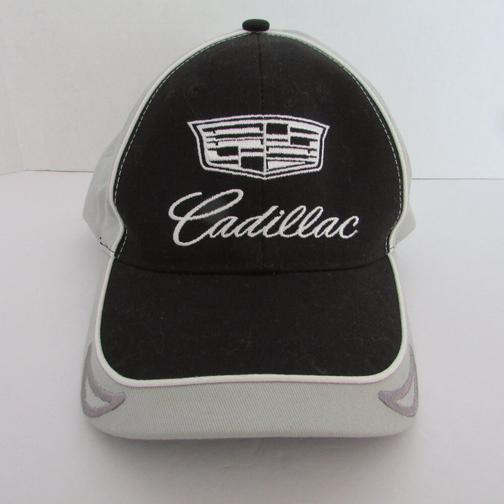 Cadillac Strapback Hat Black Grey White Adjustable